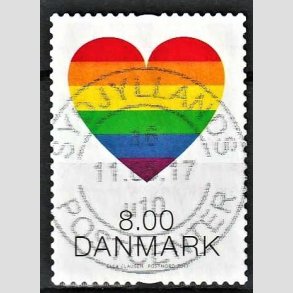 FRIM�RKER DANMARK | 2017 - AFA 1899 - Pride. - 8,00 kr. flerfarvet - Pragt Stemplet 