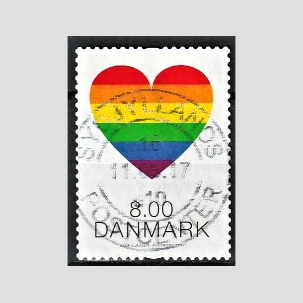 FRIMRKER DANMARK | 2017 - AFA 1899 - Pride. - 8,00 kr. flerfarvet - Pragt Stemplet 