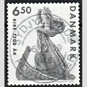 FRIMRKER DANMARK | 2010 - AFA 1615 - Ribe 1300 r - 6,50 Kr. grlig - Pragt Stemplet
