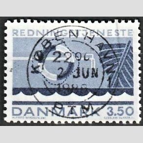 FRIM�RKER DANMARK | 1983 - AFA 784 - Redningstjenester - 3,50 Kr. bl� - Pragt Stemplet