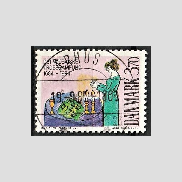 FRIMRKER DANMARK | 1984 - AFA 815 - Ludvig Holberg - 3,70 Kr. flerfarvet - Pragt Stemplet rhus C