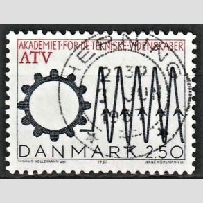FRIMRKER DANMARK | 1987 - AFA 884 - Tekniske akademi 50 r - 2,50 Kr. sort/rd - Pragt Stemplet Herning