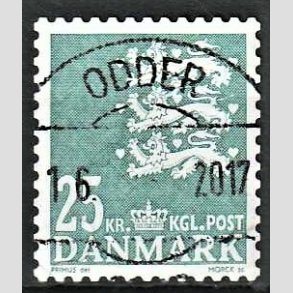FRIMRKER DANMARK | 2010 - AFA 402E - Lille Rigsvben - 25,00 Kr. mrkegrn - Pragt Stemplet