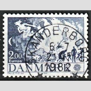 FRIM�RKER DANMARK | 1981 - AFA 728 - Folklore - 2,00 Kr. bl� - Pragt Stemplet