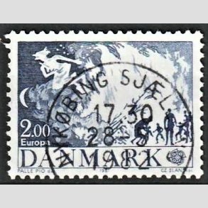 FRIM�RKER DANMARK | 1981 - AFA 728 - Folklore - 2,00 Kr. bl� - Pragt Stemplet