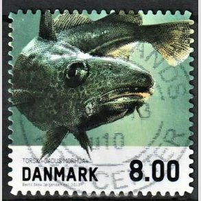 FRIM�RKER DANMARK | 2013 - AFA 1727 - Fisk - 8,00 Kr. torsk - Pragt Stemplet