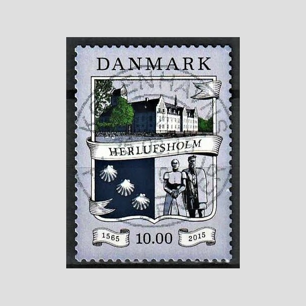 FRIMRKER DANMARK | 2015 - AFA 1824 - Herlufsholm 450 r - 10,00 Kr. flerfarvet - Pragt Stemplet