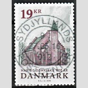 FRIM�RKER DANMARK | 2016 - AFA 1844 - Maribo Domkirke 600 �r - 19,00 Kr. flerfarvet - Pragt Stemplet