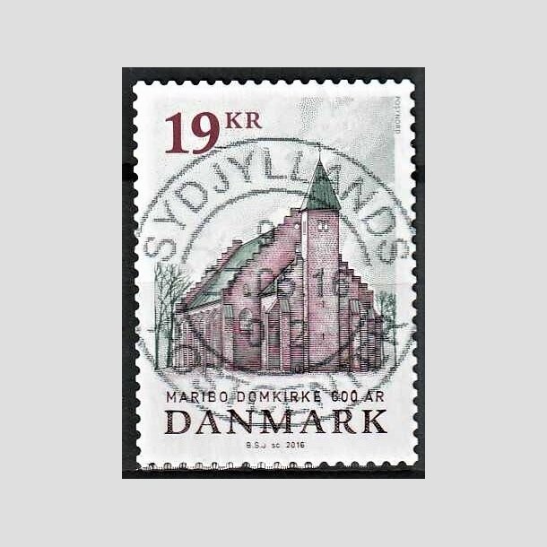 FRIMRKER DANMARK | 2016 - AFA 1844 - Maribo Domkirke 600 r - 19,00 Kr. flerfarvet - Pragt Stemplet