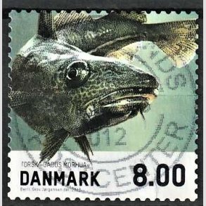 FRIM�RKER DANMARK | 2013 - AFA 1727 - Fisk - 8,00 Kr. torsk - Pragt Stemplet