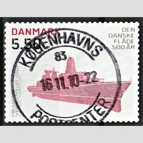 FRIMRKER DANMARK | 2010 - AFA 1620E - Den Danske flde 500 r - 5,50 Kr. Iver Huitfeldt - Pragt Stemplet
