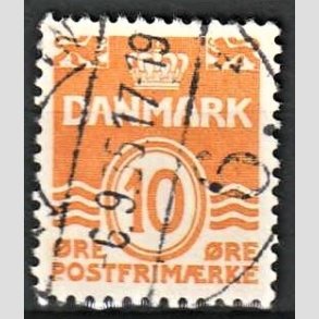 FRIM�RKER DANMARK | 1933 - AFA 202a - B�lgelinie 10 �re orange Type I - Stemplet