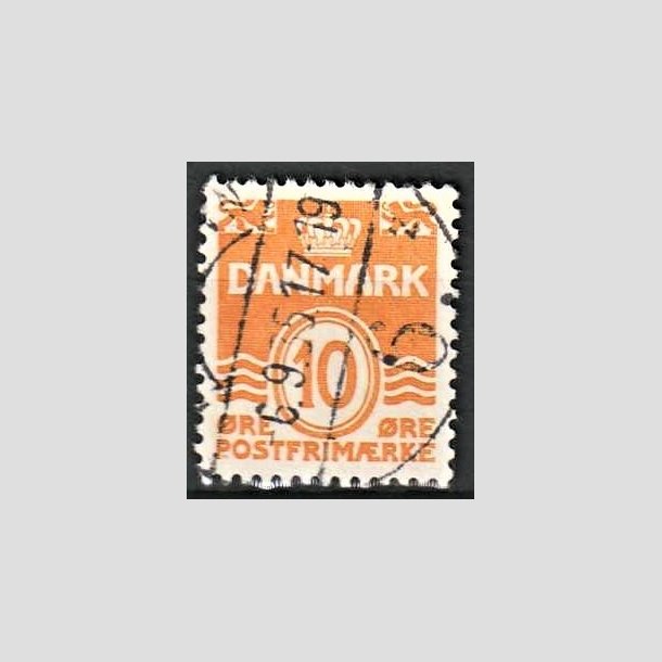 FRIMRKER DANMARK | 1933 - AFA 202a - Blgelinie 10 re orange Type I - Stemplet