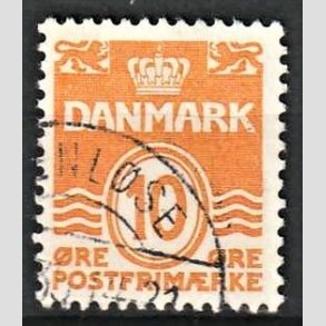 FRIM�RKER DANMARK | 1933 - AFA 202a - B�lgelinie 10 �re orange Type I - Stemplet