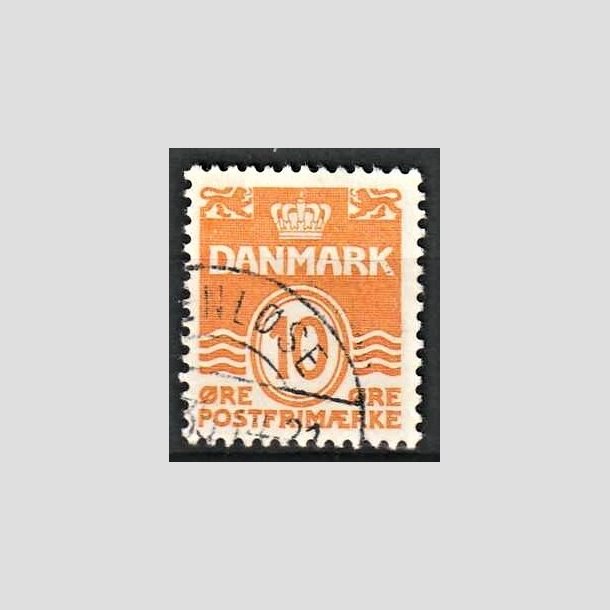 FRIMRKER DANMARK | 1933 - AFA 202a - Blgelinie 10 re orange Type I - Stemplet