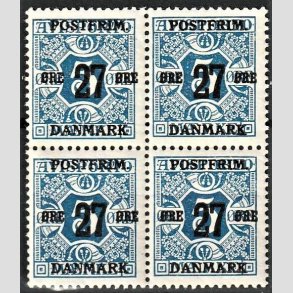 FRIMRKER DANMARK | 1918 - AFA 86 - 27 re/5 re bl provisorier i 4-blok - Postfrisk