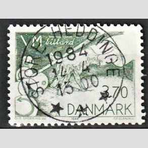 FRIM�RKER DANMARK | 1984 - AFA 797 - WM i billard - 3,70 Kr. gr�n - Pragt Stemplet