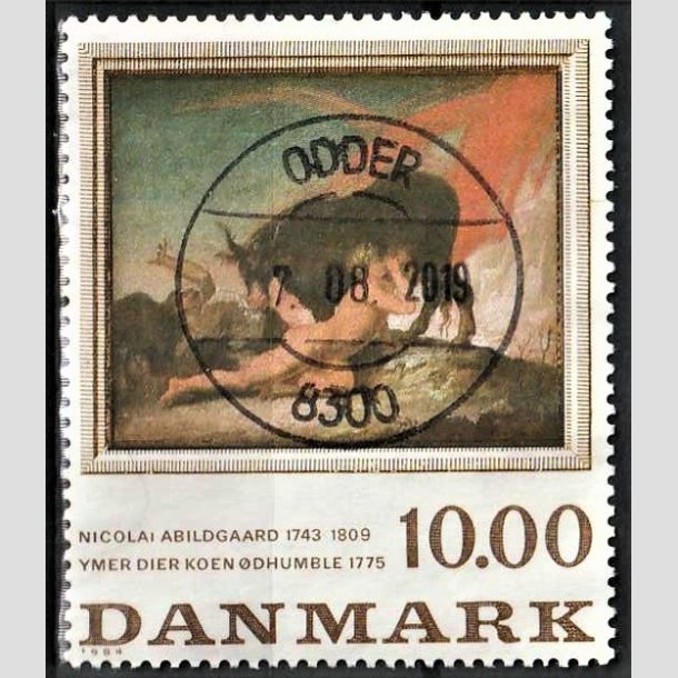 FRIMRKER DANMARK | 1984 - AFA 817 - N. Abildgaard - 10,00 Kr. flerfarvet - Pragt Stemplet Odder