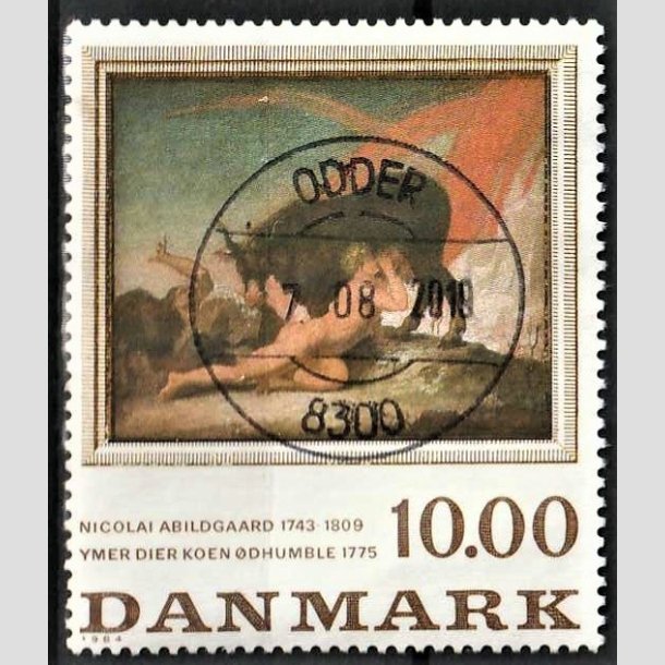 FRIMRKER DANMARK | 1984 - AFA 817 - N. Abildgaard - 10,00 Kr. flerfarvet - Pragt Stemplet Odder