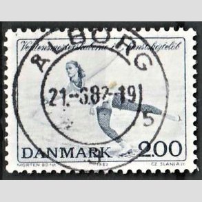 FRIM�RKER DANMARK | 1982 - AFA 745 - WM i kunstsk�jtel�b - 2 Kr. bl� - Pragt Stemplet �lborg