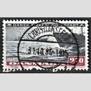FRIM�RKER DANMARK | 1984 - AFA 810 - Fiskeri og s�fart - 2,70 Kr. sortbl�/r�dbrun - Pragt Stemplet 