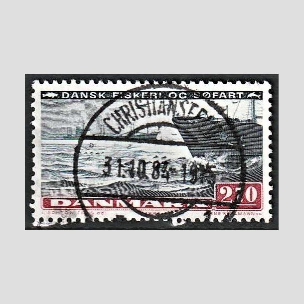 FRIMRKER DANMARK | 1984 - AFA 810 - Fiskeri og sfart - 2,70 Kr. sortbl/rdbrun - Pragt Stemplet 
