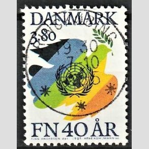 FRIM�RKER DANMARK | 1985 - AFA 841 - FN 40 �r - 3,80 Kr. flerfarvet - Lux Stemplet