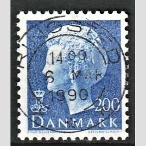 FRIMRKER DANMARK | 1981 - AFA 729 - Dronning Margrethe - 200 re bl - Pragt Stemplet Ringsted
