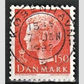 FRIMRKER DANMARK | 1981 - AFA 721 - Dronning Margrethe - 150 re orange - Pragt Stemplet
