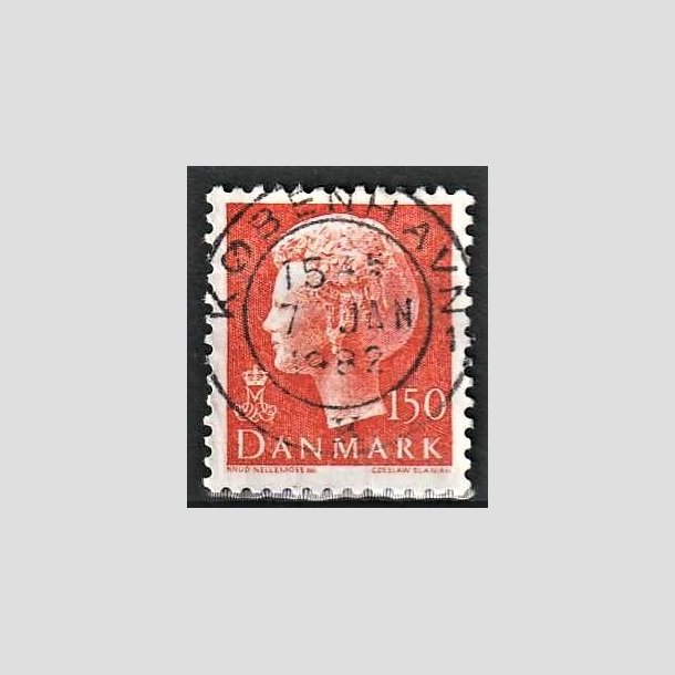FRIMRKER DANMARK | 1981 - AFA 721 - Dronning Margrethe - 150 re orange - Pragt Stemplet