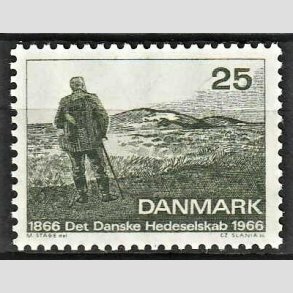 FRIMRKER DANMARK | 1966 - AFA 443 - Det danske Hedeselskab 100 r. - 25 re mrkgrn - Postfrisk