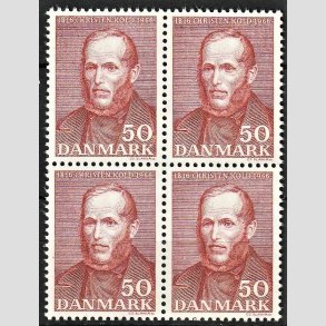 FRIMRKER DANMARK | 1966 - AFA 444 - Christen Kold - 50 re brunrd i 4-blok - Postfrisk