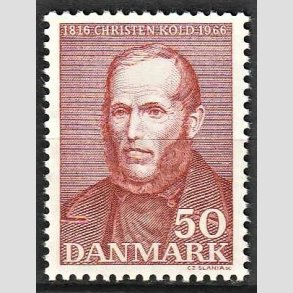 FRIMRKER DANMARK | 1966 - AFA 444 - Christen Kold - 50 re brunrd - Postfrisk
