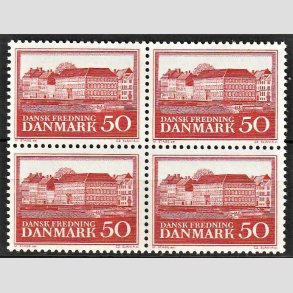 FRIMRKER DANMARK | 1966 - AFA 445 - Fredningsserie. Assistenthuset - 50 re rd i 4-blok - Postfrisk