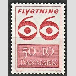 FRIMRKER DANMARK | 1966 - AFA 449F - Flygtning 1966 - 50 + 10 re rd - Postfrisk