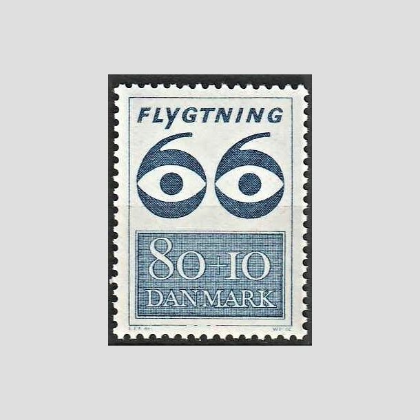 FRIMRKER DANMARK | 1966 - AFA 450F - Flygtning 1966 - 80 + 10 re bl - Postfrisk