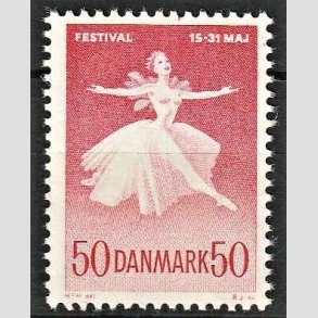 FRIMRKER DANMARK | 1965 - AFA 438 - Ballet- og musikfestival - 50 re rd - Postfrisk