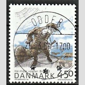 FRIM�RKER DANMARK | 2004 - AFA 1384 - Heimdal - 4,50 Kr. flerfarvet - Pragt Stemplet Odder