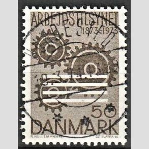 FRIM�RKER DANMARK | 1973 - AFA 543 - Arbejderbeskyttelse - 50 �re brun - Pragt Stemplet Hundested