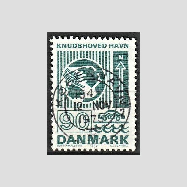 FRIMRKER DANMARK | 1972 - AFA 537 - Trafiktekniske anlg - 90 re blgrn - Pragt Stemplet