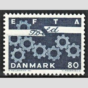 FRIMRKER DANMARK | 1967 - AFA 453 - EFTA - 80 re bl - Postfrisk