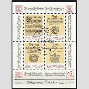 FRIM�RKER DANMARK | 1985 - AFA 827 - Hafniablok I Miniark - Lux Stemplet �rhus C