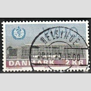 FRIM�RKER DANMARK | 1972 - AFA 533 - W.H.O - 2 Kr. bl�/r�d/gr�n - Lux Stemplet Helsinge