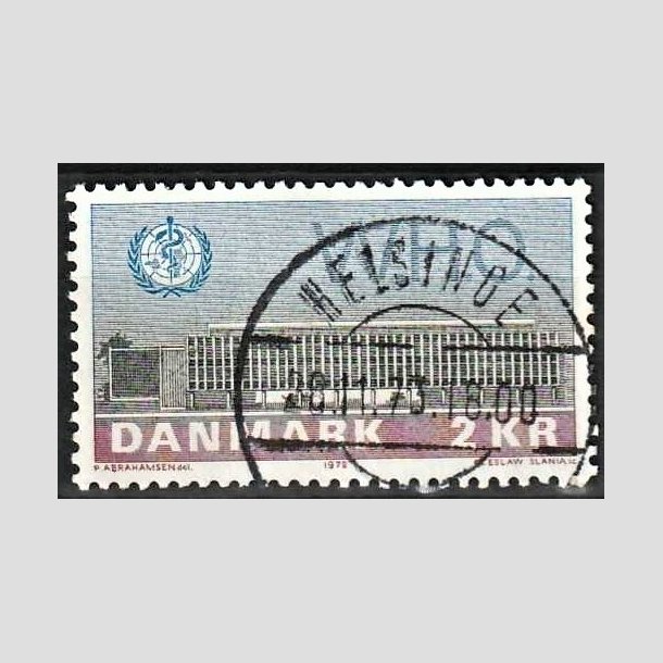 FRIMRKER DANMARK | 1972 - AFA 533 - W.H.O - 2 Kr. bl/rd/grn - Lux Stemplet Helsinge