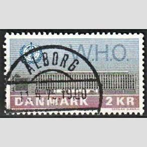 FRIM�RKER DANMARK | 1972 - AFA 533 - W.H.O - 2 Kr. bl�/r�d/gr�n - Lux Stemplet �lborg
