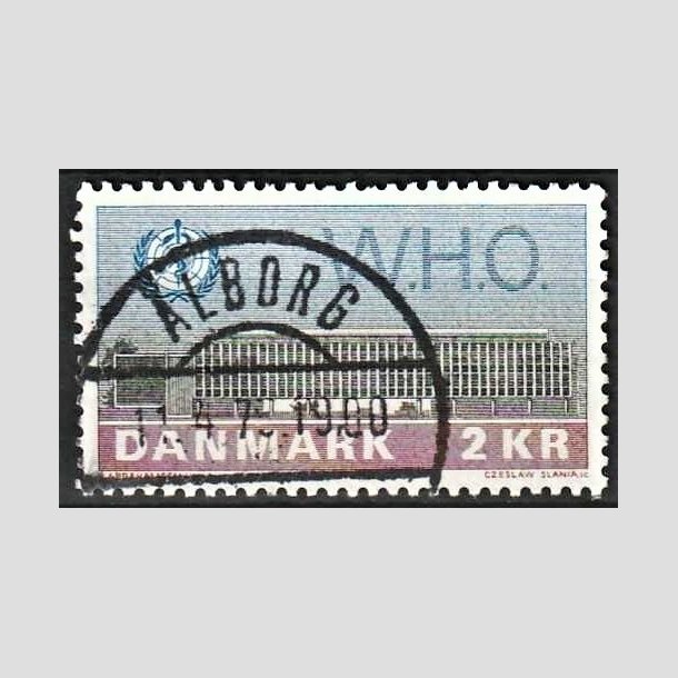 FRIMRKER DANMARK | 1972 - AFA 533 - W.H.O - 2 Kr. bl/rd/grn - Lux Stemplet lborg