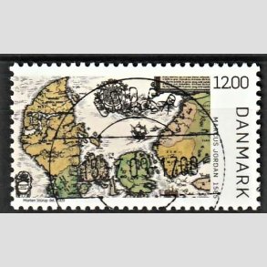 FRIM�RKER DANMARK | 2009 - AFA 1587 - Gamle Danmarkskort - 12,00 Kr. flerfarvet - Lux Stemplet Odder