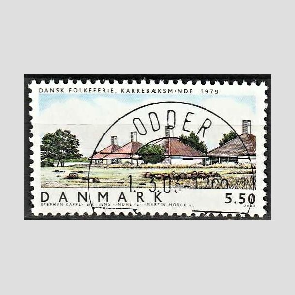 FRIMRKER DANMARK | 2002 - AFA 1334 - Danske boliger I. - 5,50 Kr. Dansk Folkeferie - Pragt Stemplet Odder