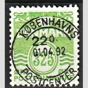 FRIM�RKER DANMARK | 1990 - AFA 954 - B�lgelinie - 325 �re lysgr�n - Pragt Stemplet