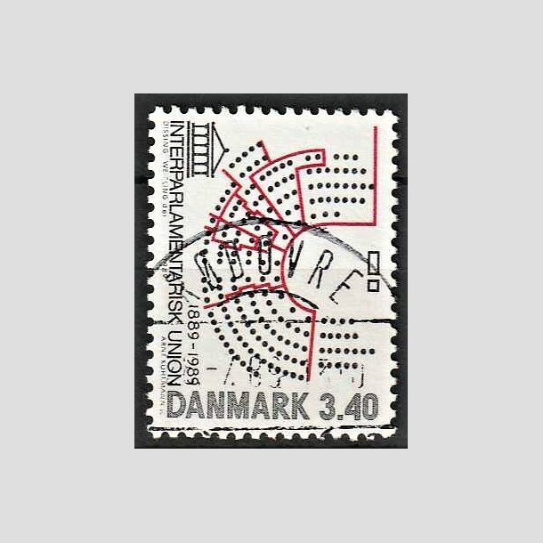 FRIMRKER DANMARK | 1989 - AFA 941 - Interparlamentarisk Union 100 r. - 3,40 Kr. flerfarvet - Lux Stemplet Rdovre